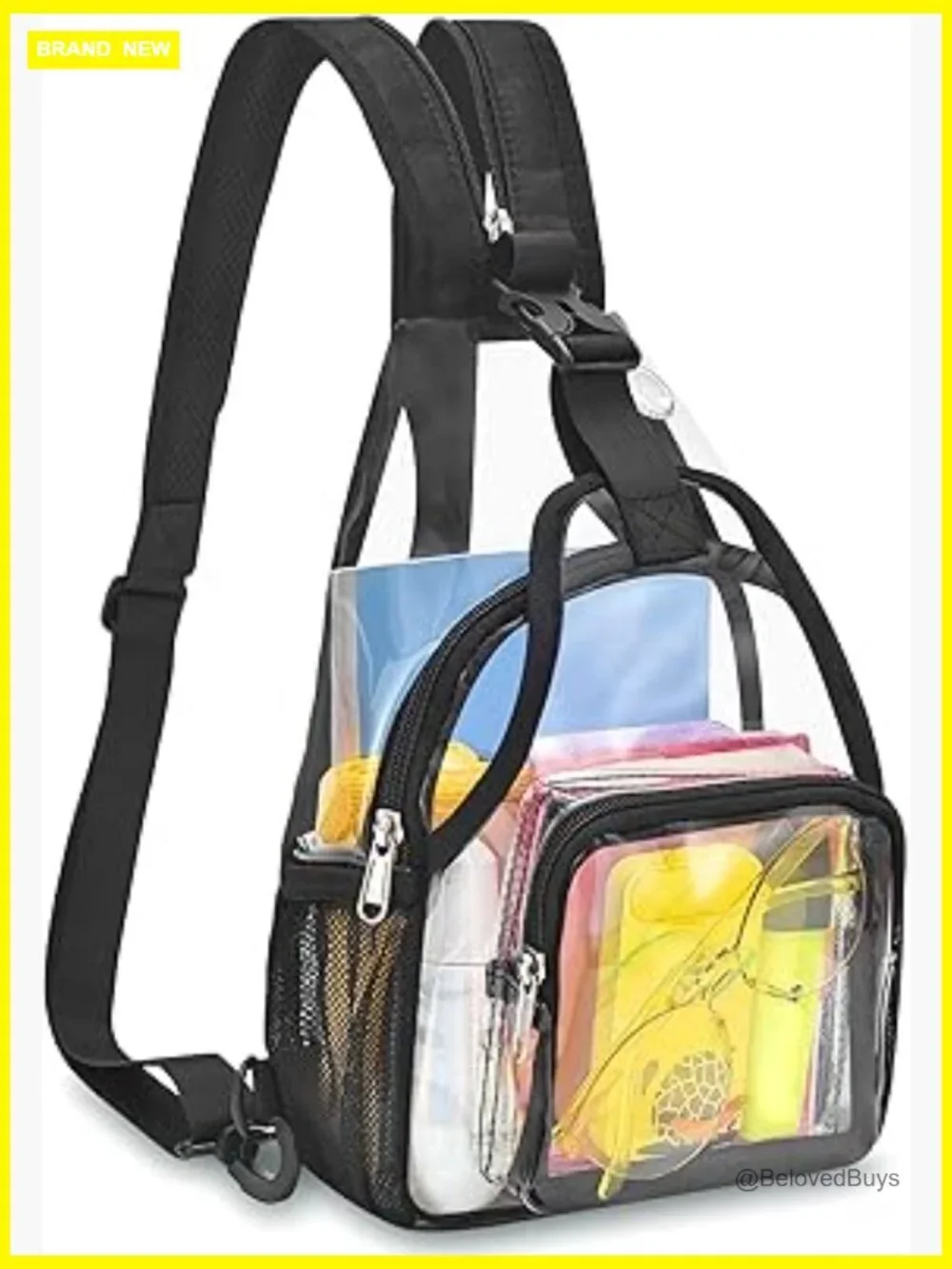 Small Clear Backpack for Women - Convertible Sling & Shoulder, Stadium Approved